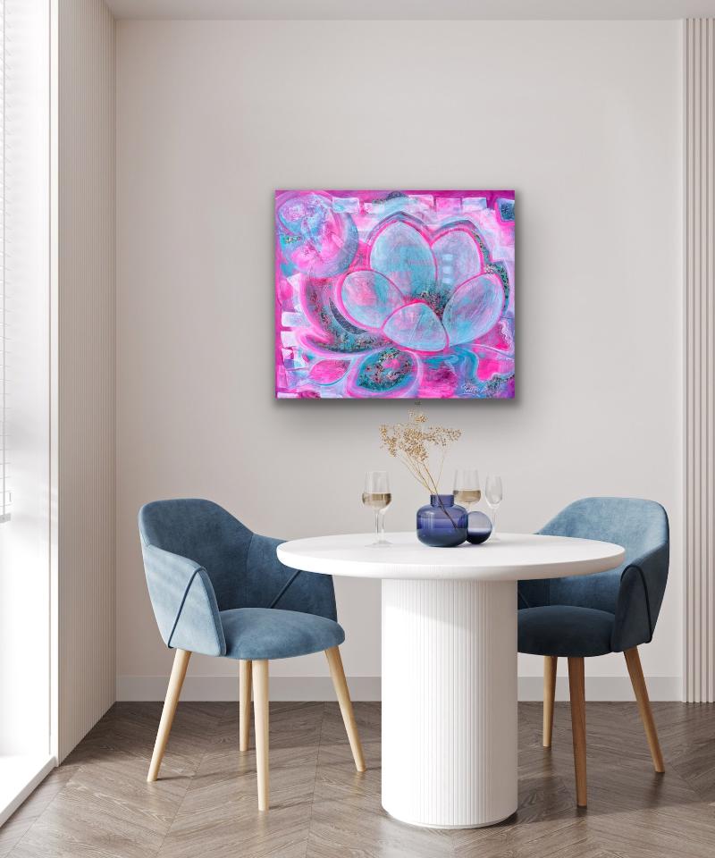 "Pink" original floral art - editafieldsart