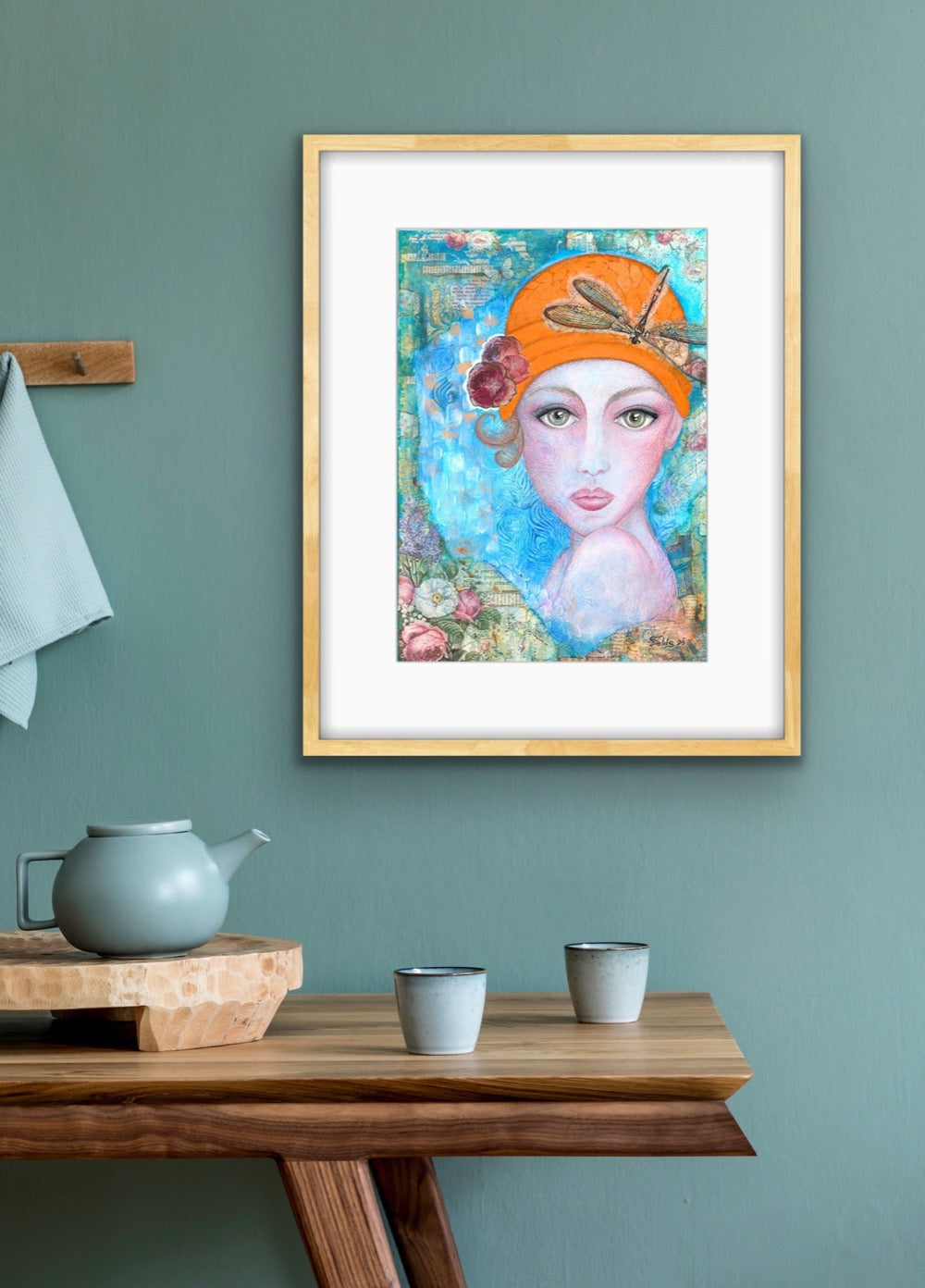 "Lady in orange hat" Fine Art Print - editafieldsart