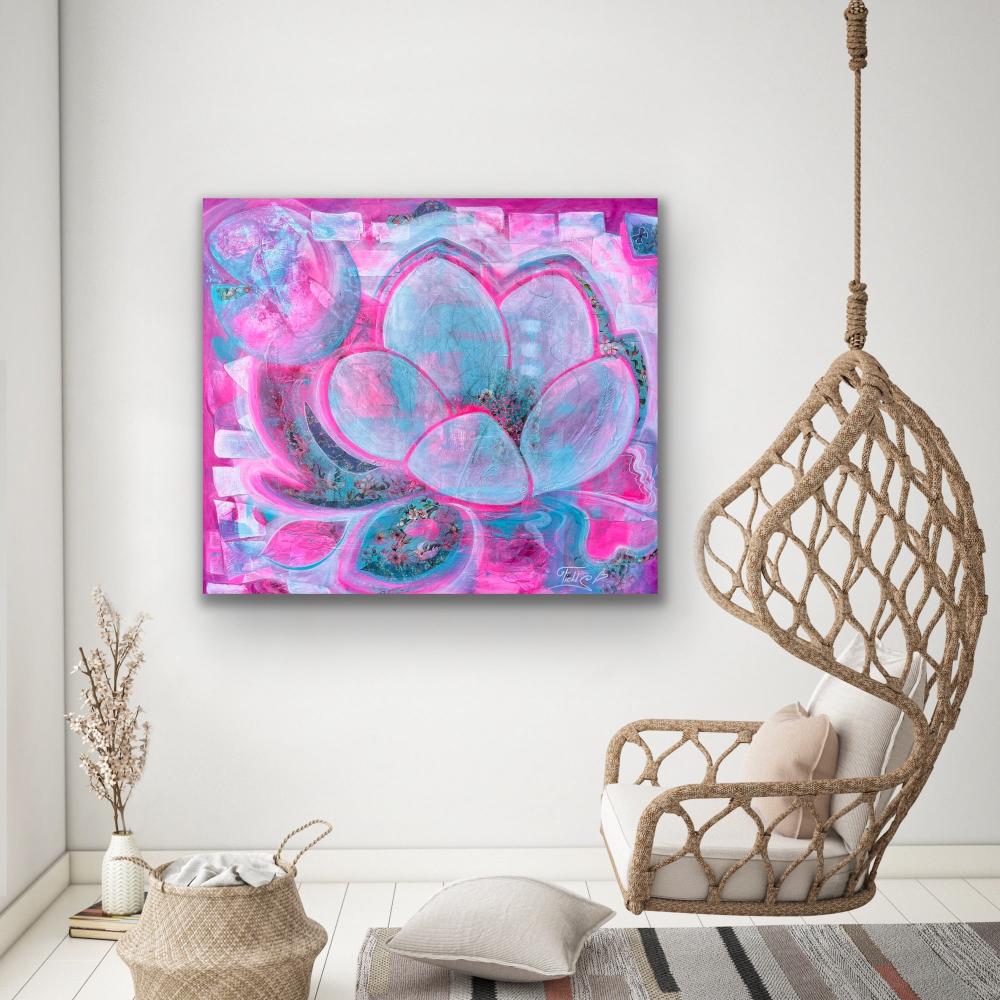 "Pink" original floral art - editafieldsart