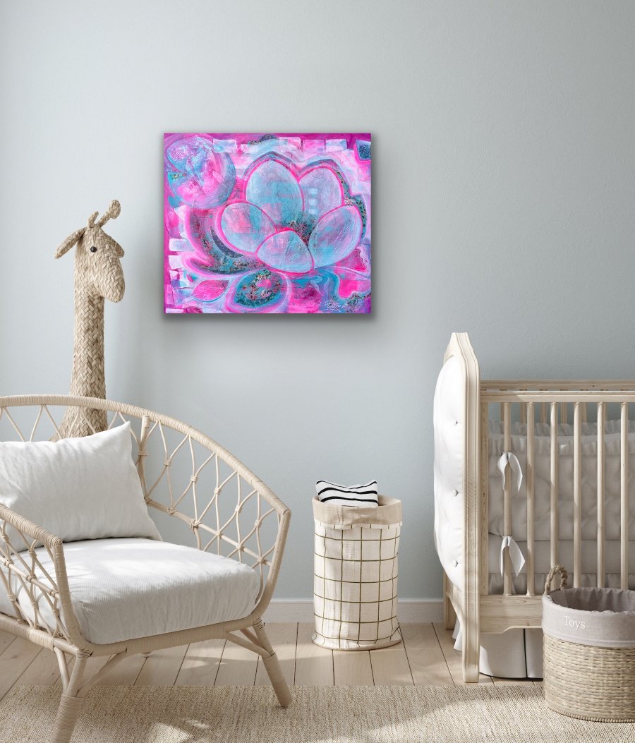 "Pink" original floral art - editafieldsart