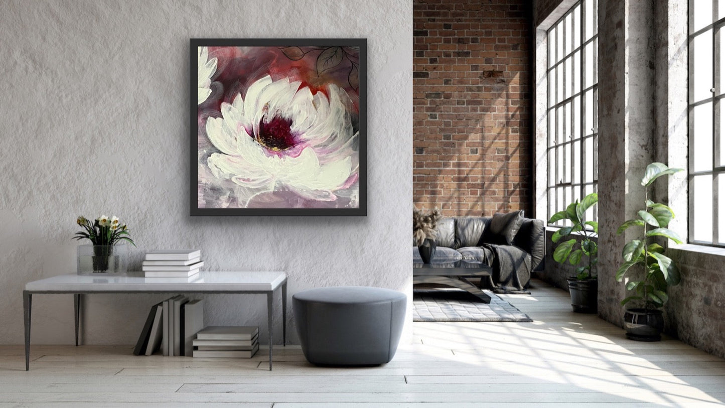 "Water Lily I." - original floral art by editafieldsart