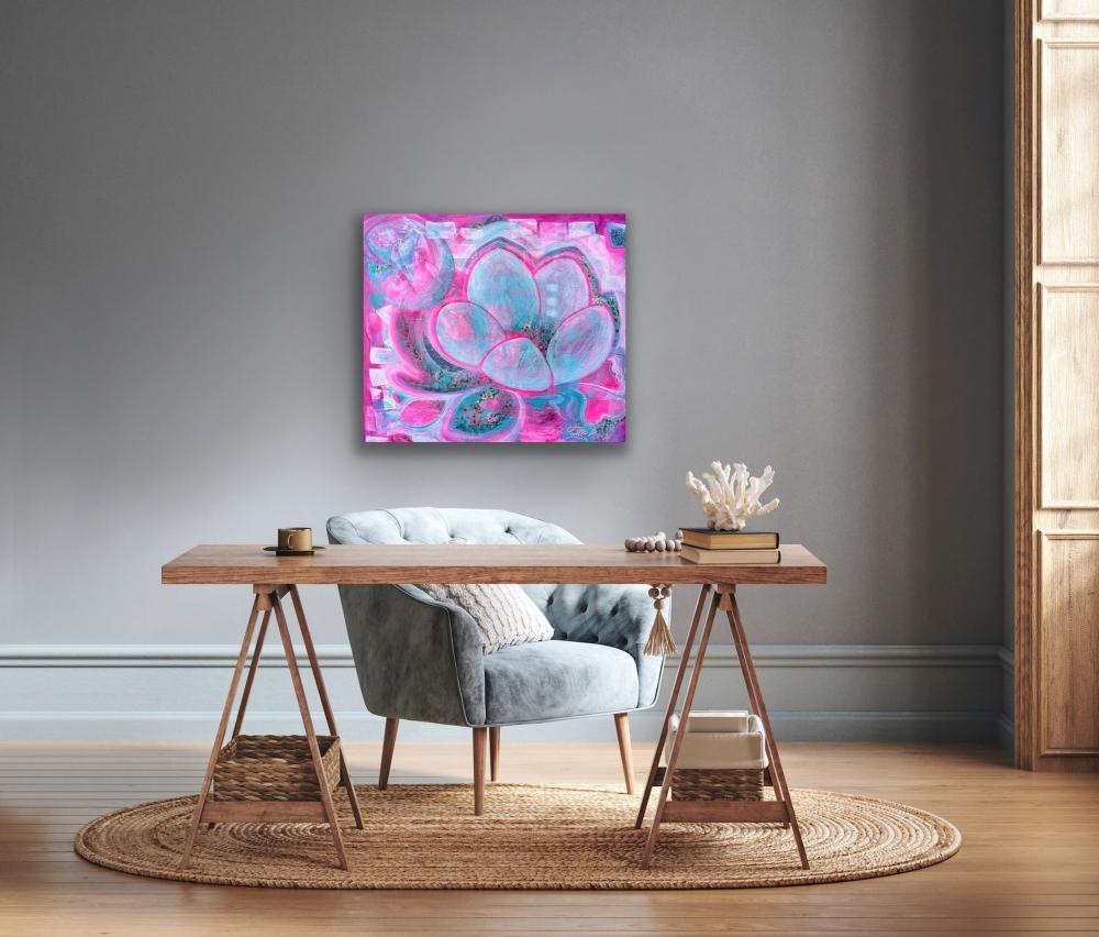 "Pink" original floral art - editafieldsart