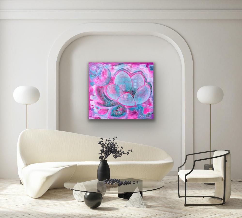 "Pink" original floral art - editafieldsart