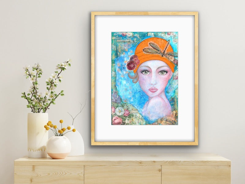 "Lady in orange hat" - editafieldsart