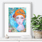 "Lady in orange hat" Fine Art Print - editafieldsart