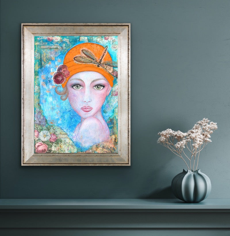 "Lady in orange hat" - editafieldsart