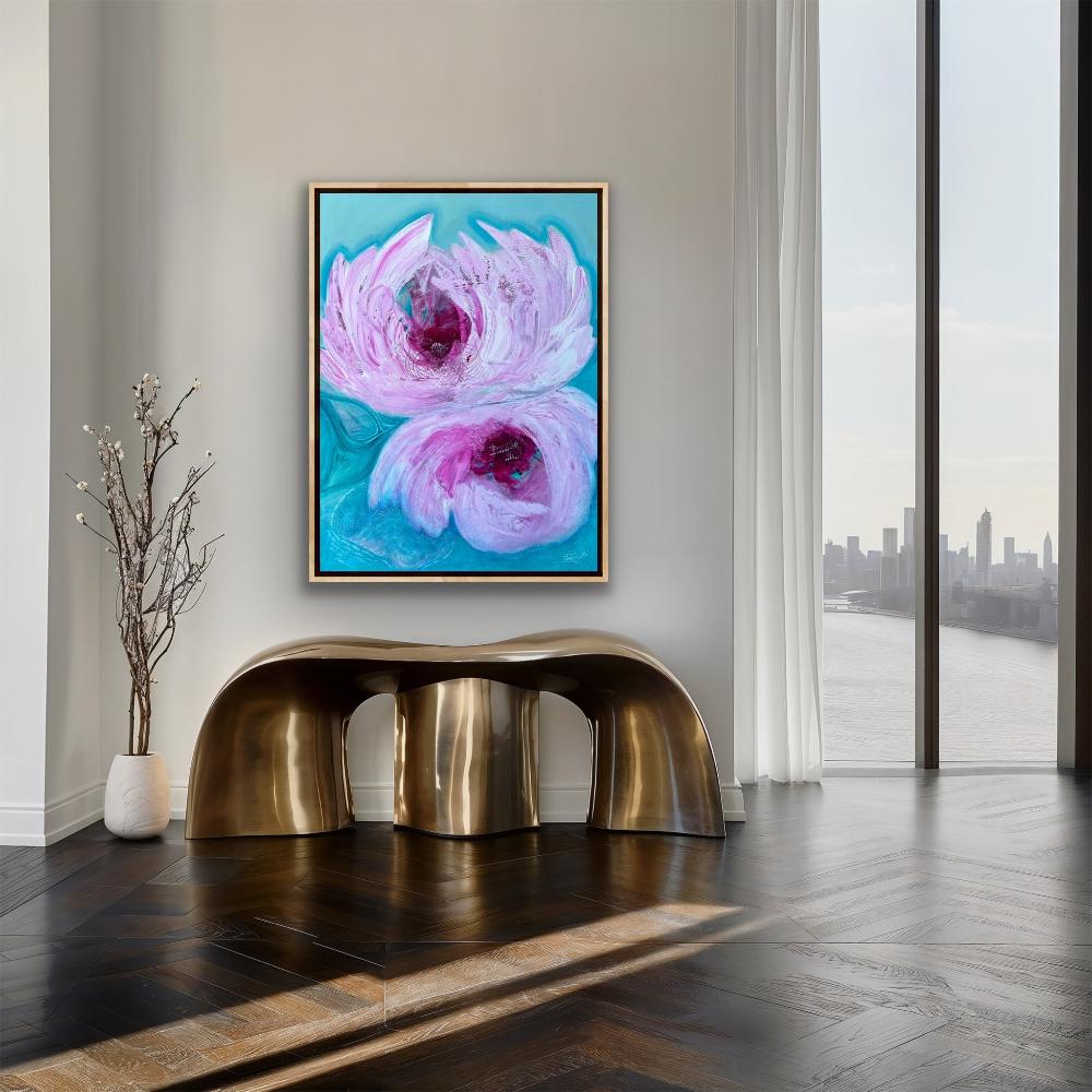 "Serenity" original artwork by Edita Fields Abstract floral art for sale at editafieldsart.com