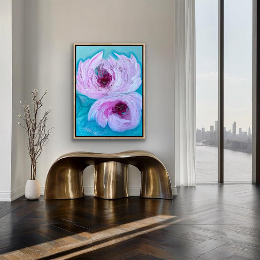 "Serenity" original artwork by Edita Fields Abstract floral art for sale at editafieldsart.com