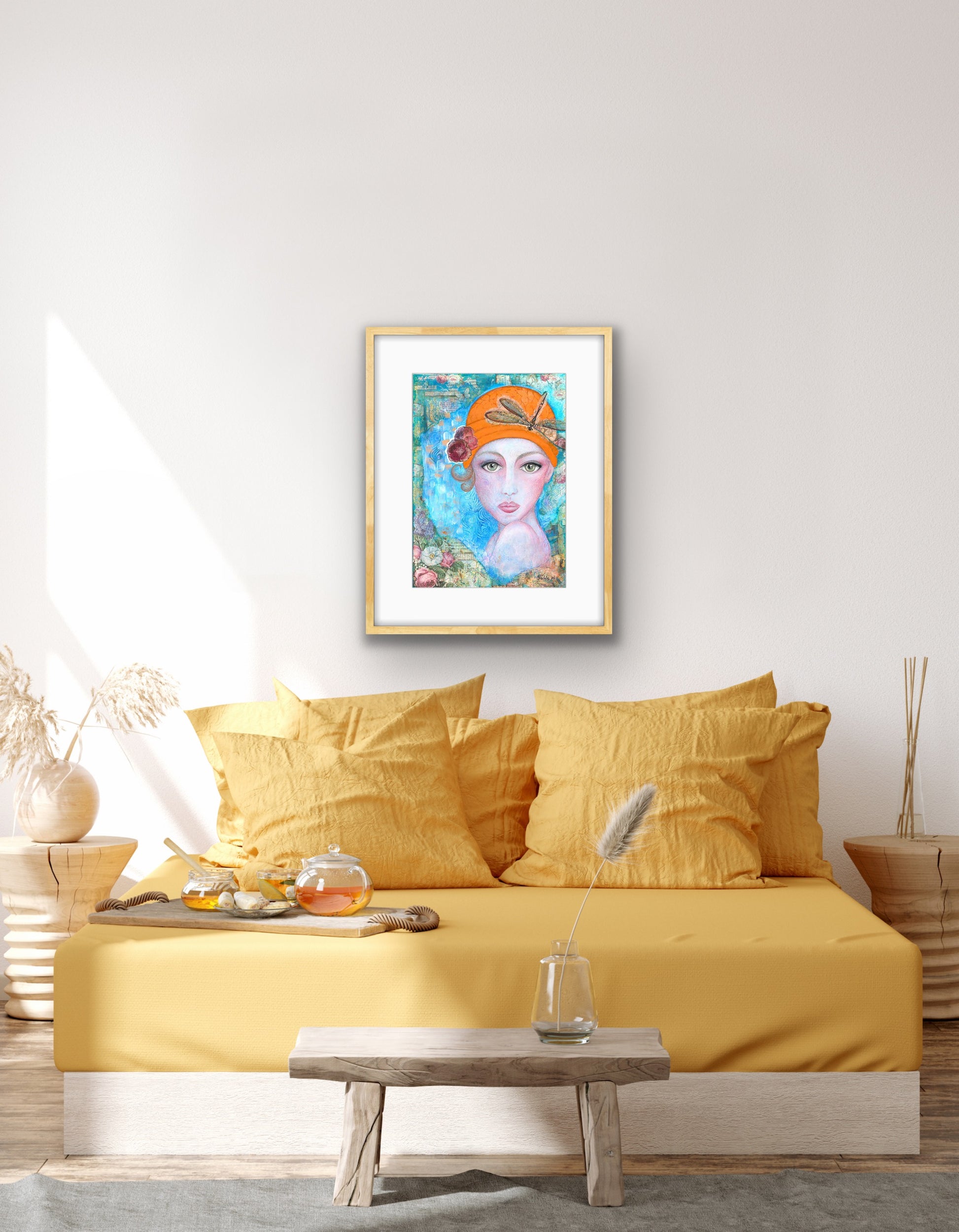 "Lady in orange hat" Fine Art Print - editafieldsart