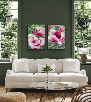 Canvas prints floral set in the living room