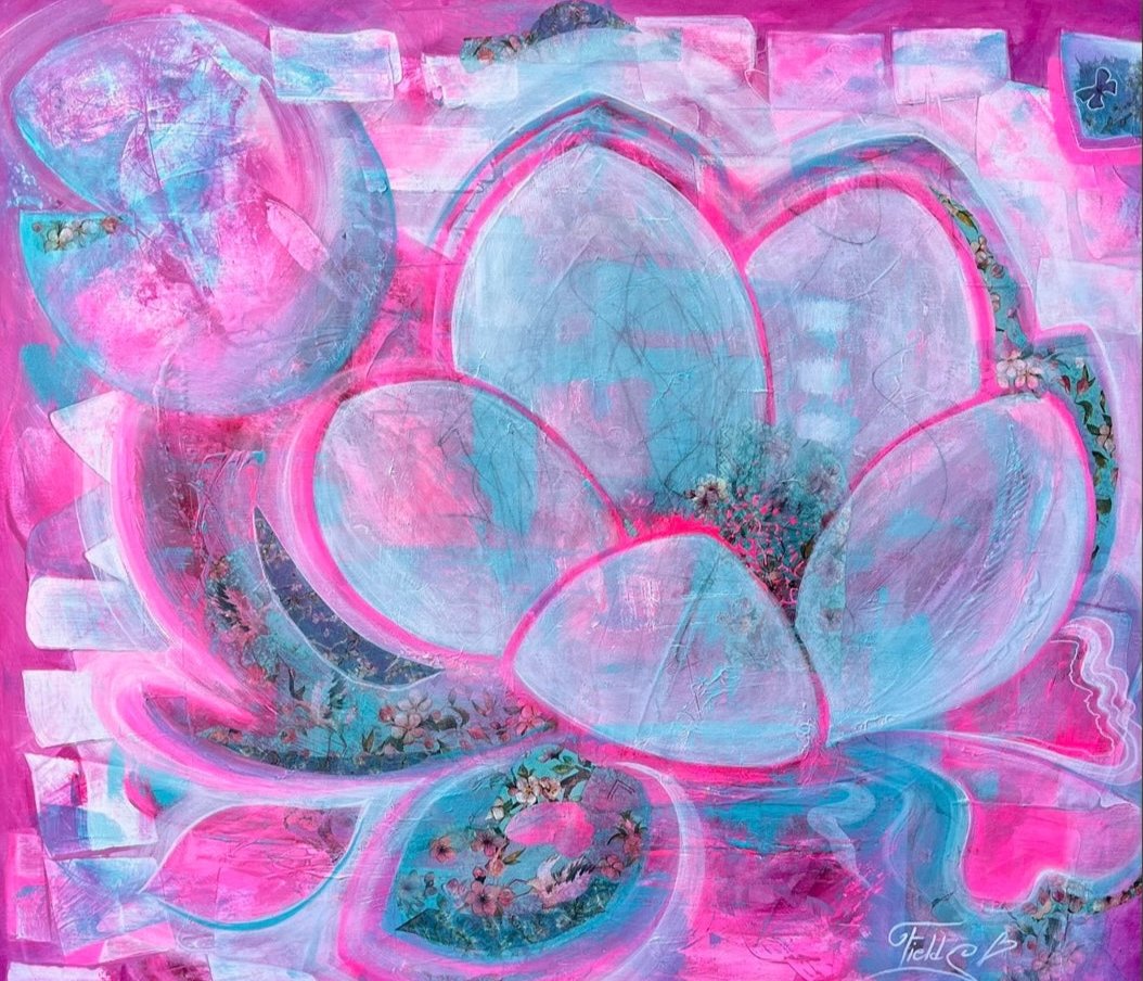 "Pink" original floral art - editafieldsart