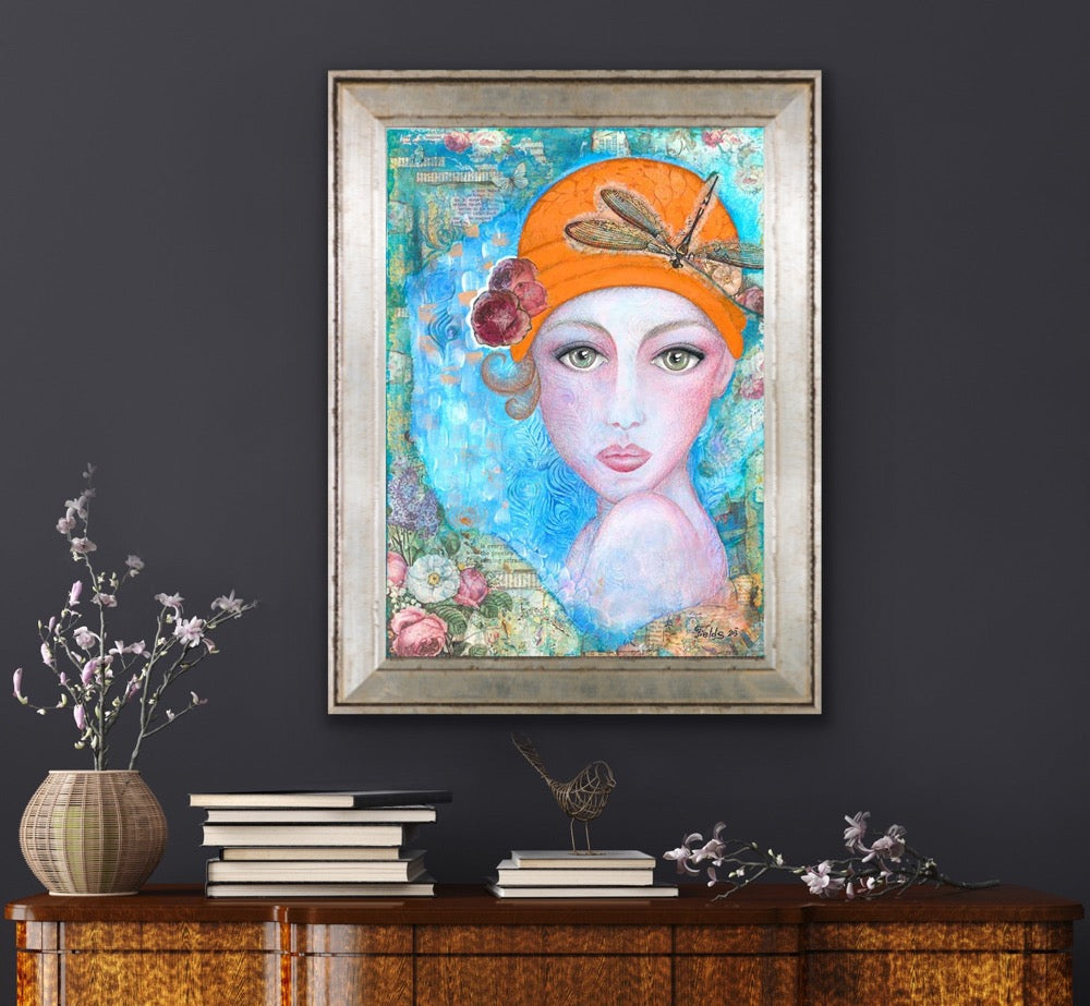 "Lady in orange hat" - editafieldsart