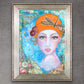 "Lady in orange hat" original art on paper by editafieldsart