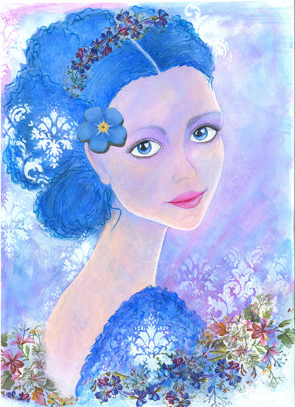 Forget-me-not Original art by editafieldsart beautiful energy