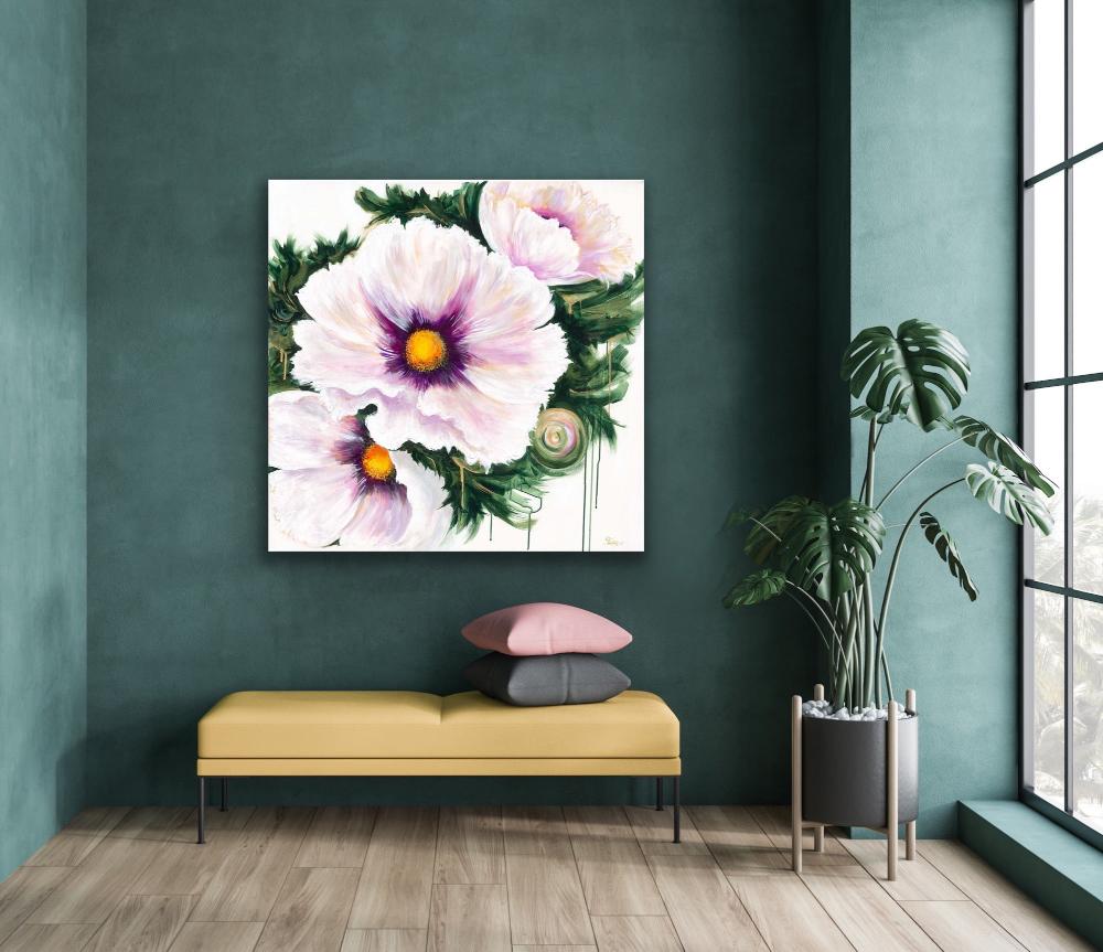 big floral art,  beautiful home decor