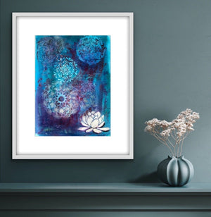 “Universe” original abstract art professionally framed - editafieldsart