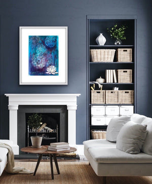 “Universe” original abstract art professionally framed - editafieldsart