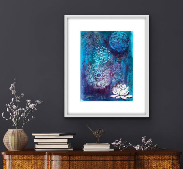 “Universe” original abstract art professionally framed - editafieldsart