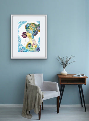 "You are beautiful" original portrait collage - editafieldsart