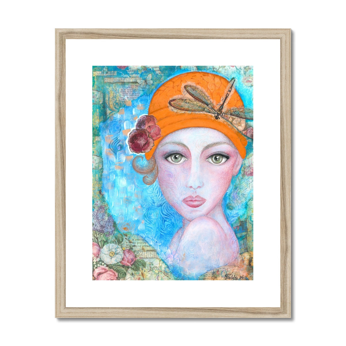 "Lady in orange hat" Fine Art Print - editafieldsart